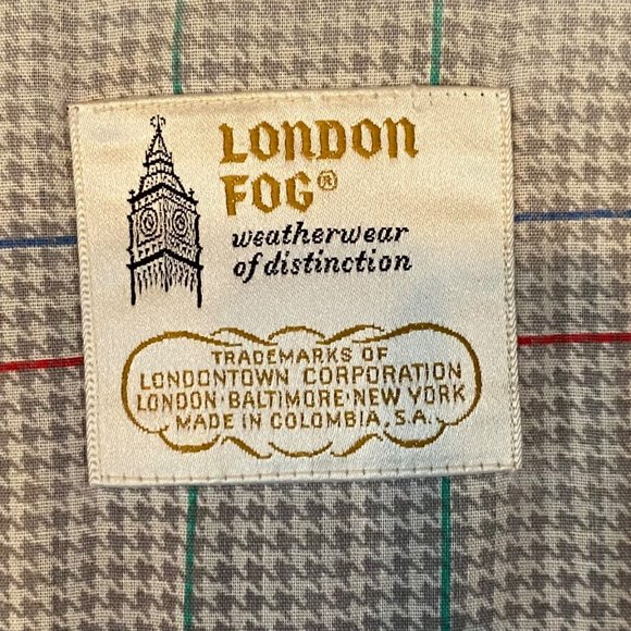 Vintage London Fog Jacket 14 Regular Women's Snap Front Hood Lining Blue Gray - Picture 9 of 10